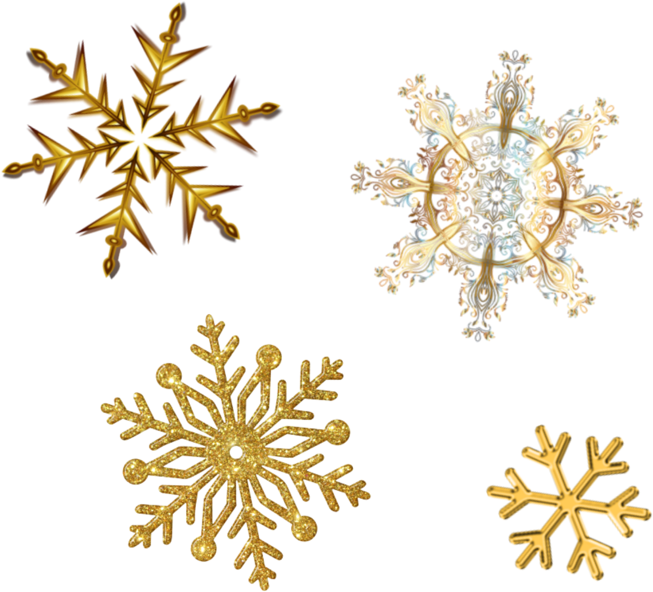 Snowflakes Glitter Sparkly Gold Christmas Merrychristma - Schneeflocke-schnee-winter Grußkarte (1024x1024), Png Download