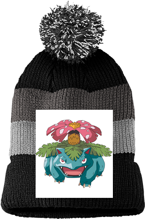 Vintage Striped Beanie With Removable Pom - Sourcingmap Rubber Elastic Hair Band Ponytail Holder, (450x450), Png Download