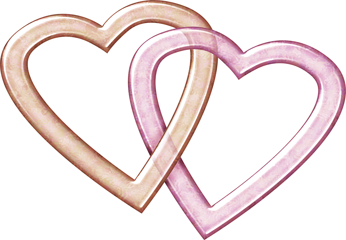 Wedding Rings Heart For Two - Png Double Heart Transparent (1200x832), Png Download