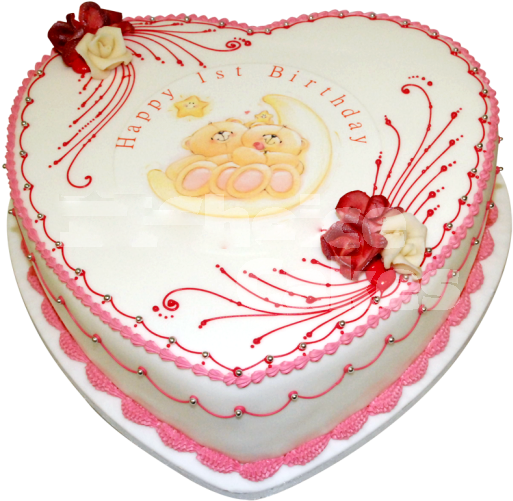 Heart Birthday Cake Design Png - Birthday Cake Design Png (650x553), Png Download