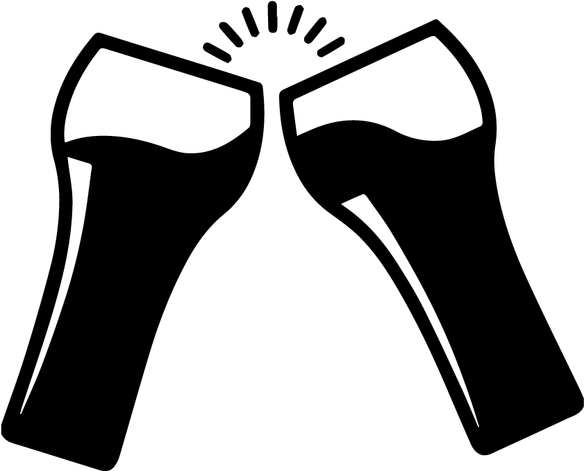 Two Beer Glass Silhouette Toasting - Beer Silhouette Png (900x900), Png Download