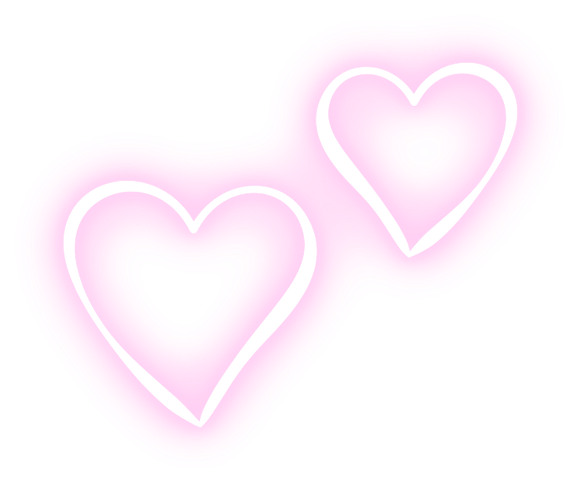 Two Hearts Pink Neon Tumblr Editpng Pngedit Pngedits - Pink Neon Heart Png (579x485), Png Download