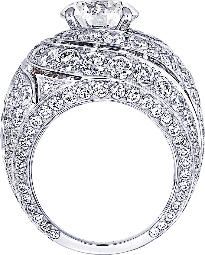 Shank View Of A Graff Swirl Ring Featuring A Round - Engagement Ring (2000x2000), Png Download
