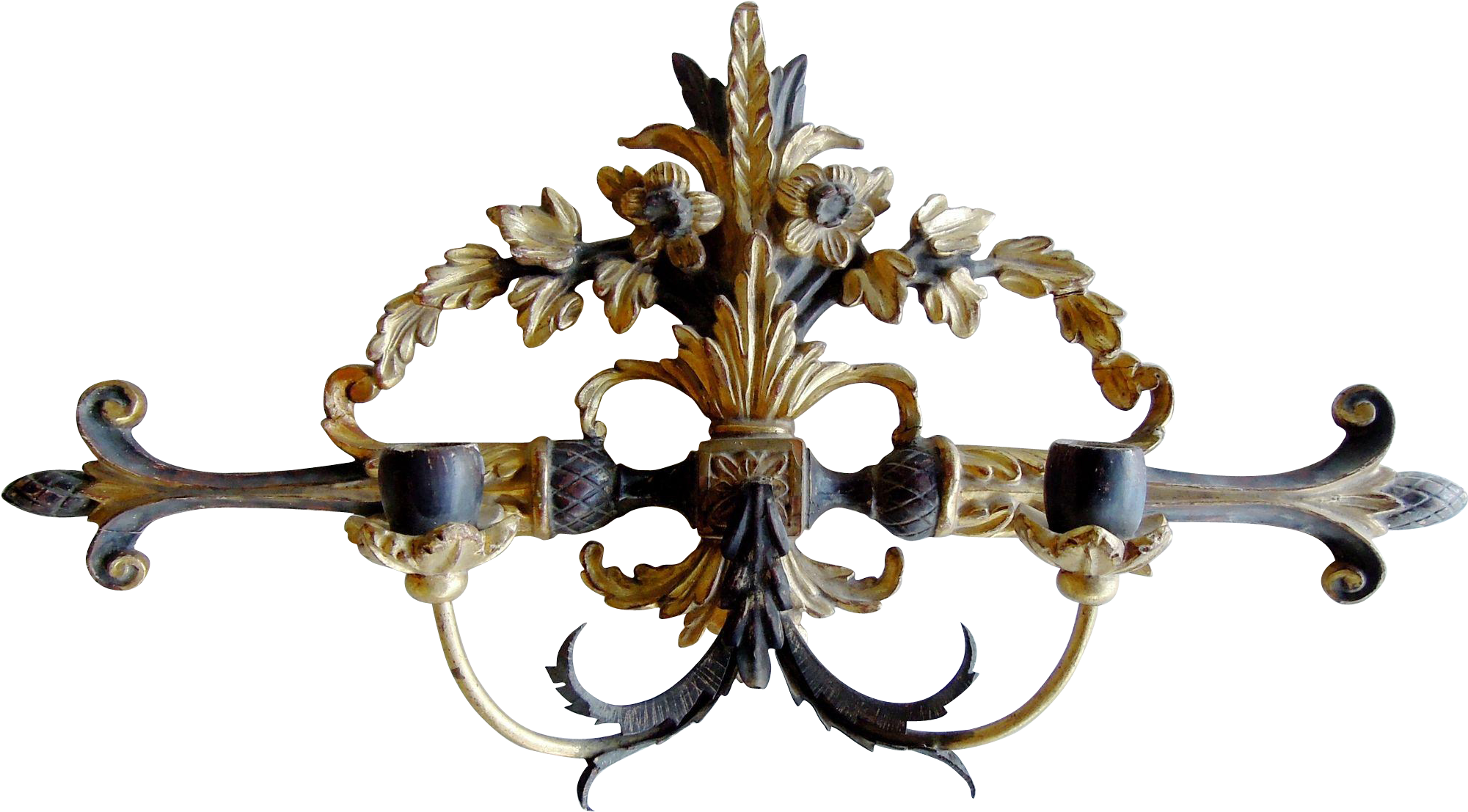 Antique Italian Hand Carved Wood & Tole Sconce With - Chandelier (2000x2000), Png Download