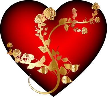 Rose Heart Computer Icons Organ Red - Rose And Heart Png (374x340), Png Download