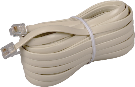 25 Foot Phone Line Cords With Connectors In Ivory Color - Rca Tp243 25 Foot Modular Phone Line Cord (ivory) (500x500), Png Download