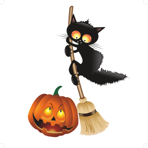 0 B9a64 B4d309ec L - Pumpkins And Halloween Cats Vector (500x500), Png Download
