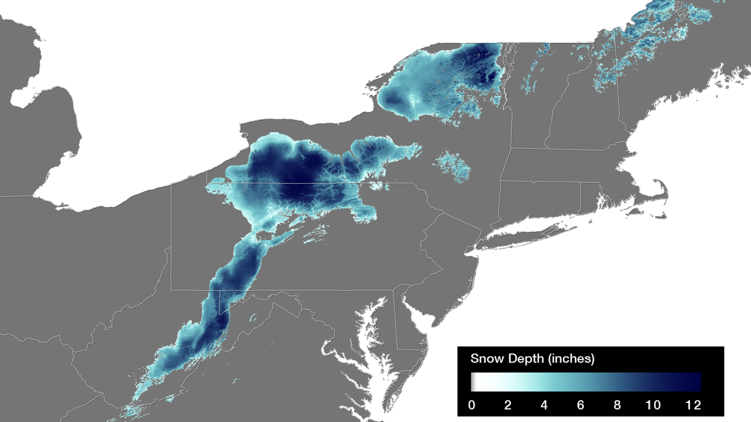 April 24th Northeast Snow Depth - Snow (1489x838), Png Download
