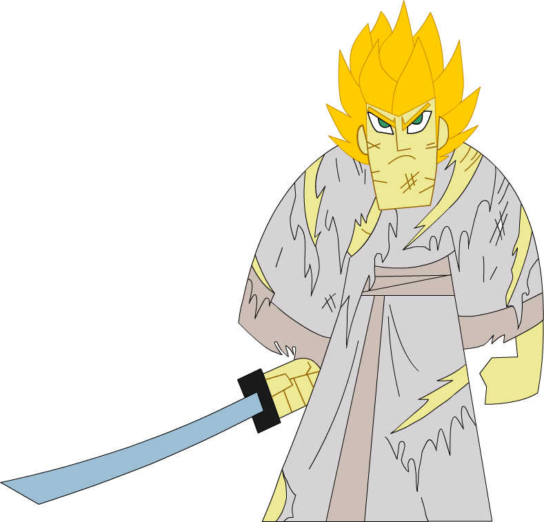 Samurai Jack Looking Dangerous - Samurai Jack And Goku (789x757), Png Download