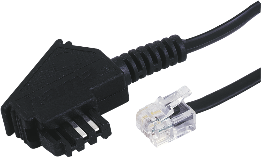 Telephone Cord, Tae-f Plug - Hama 44823 Telecom Cable Assembly 4 Way Male Tae-f (1100x1100), Png Download