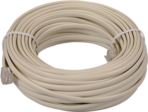 50 Foot Phone Line Cords With Connectors In Ivory Color - Oem 100 Feet Telephone Phone Extension Cord Cable Line (500x500), Png Download