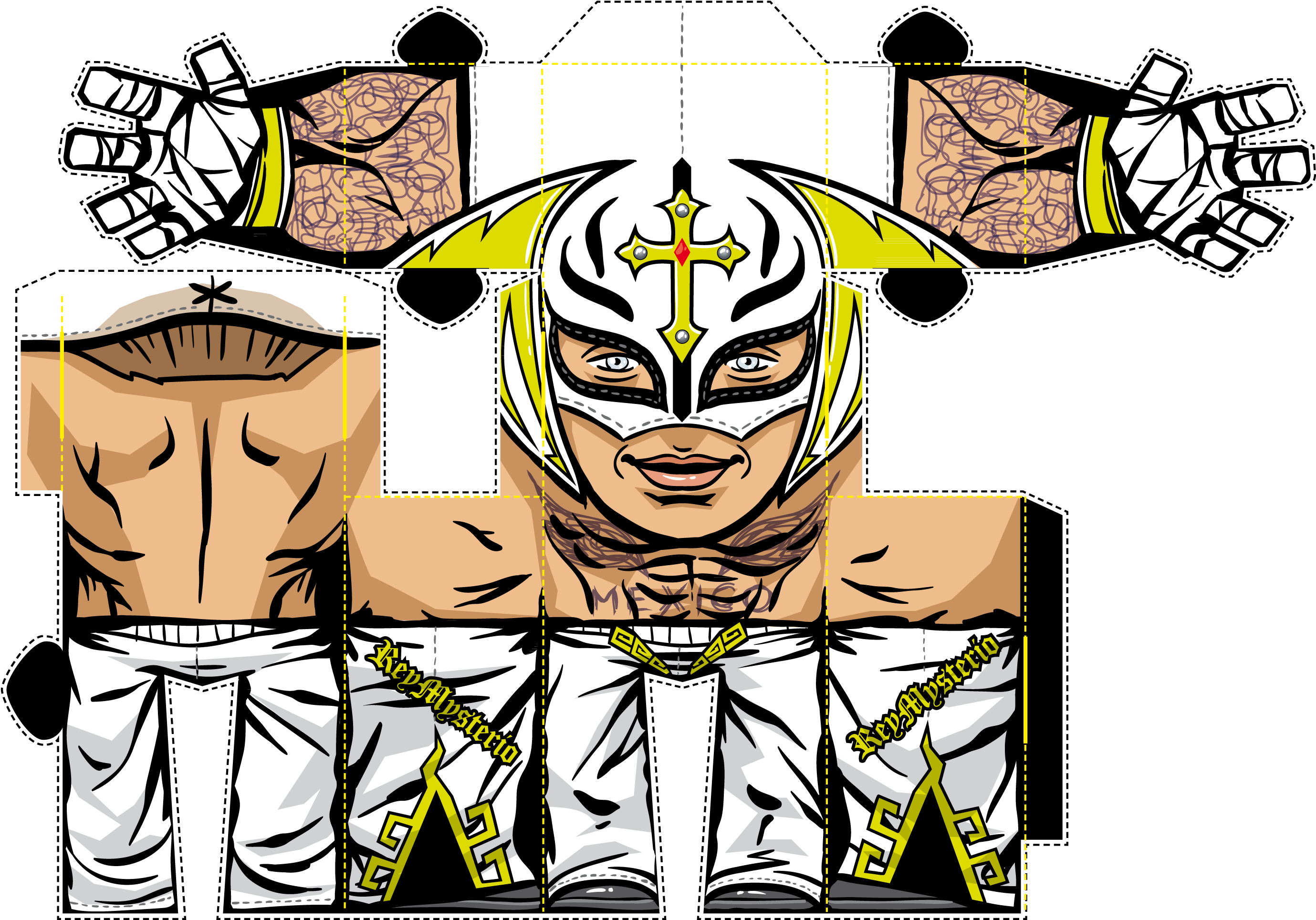 Rey Mysterio Papercraft (3092x2141), Png Download