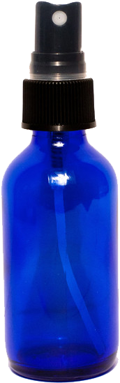 1 Oz Blue Glass Bottle With Spray Top - Glass Bottle (229x600), Png Download
