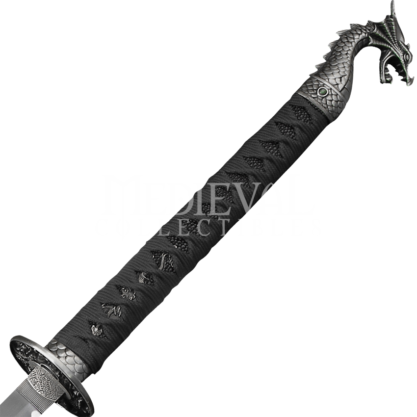 Black Handled Gray Dragon Katana - Katana (850x850), Png Download
