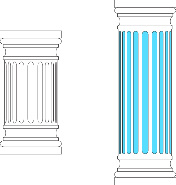 Blue Column Svg Clip Arts 564 X 593 Px (564x593), Png Download