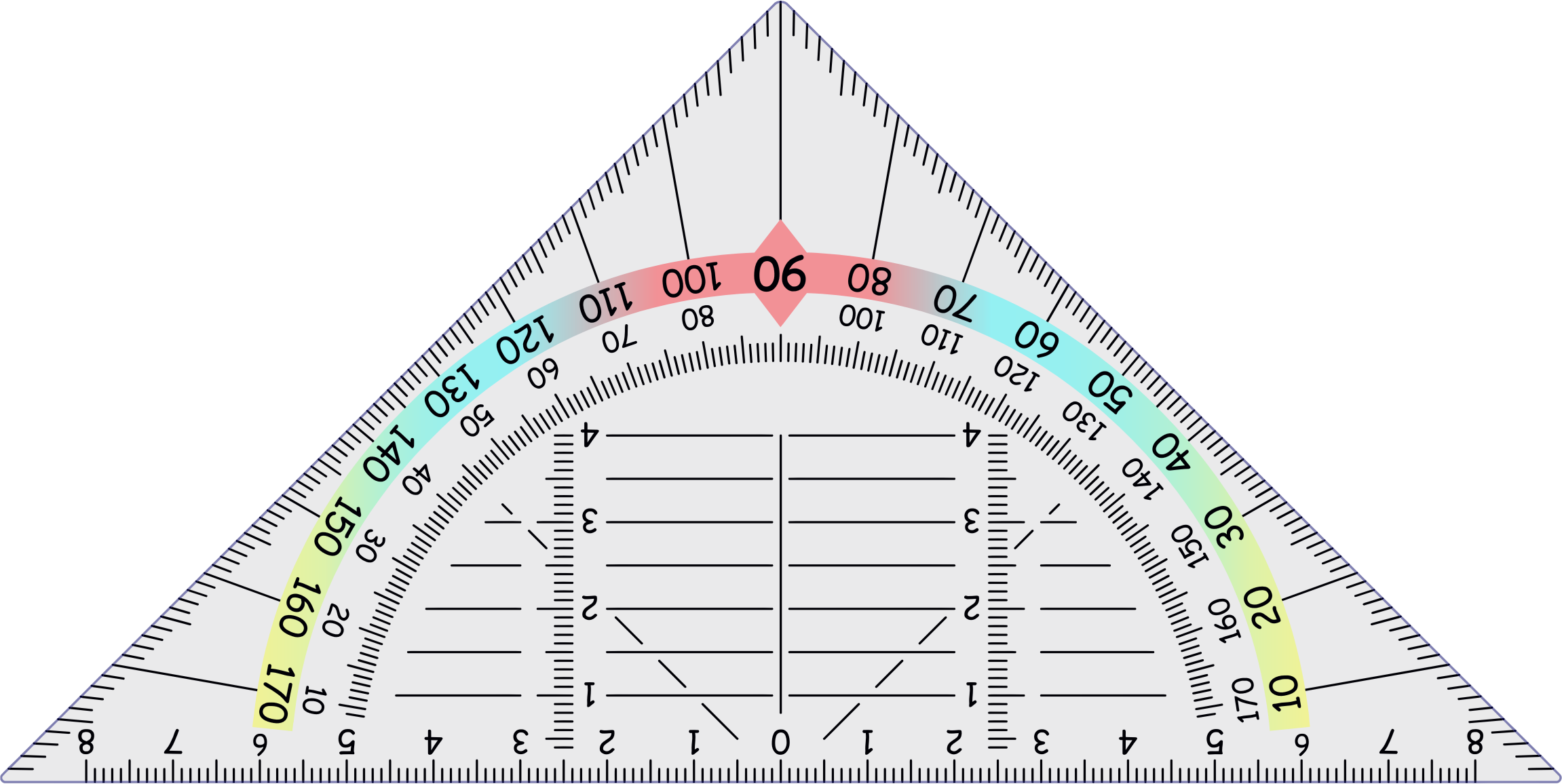 This Free Icons Png Design Of Triangular Protractor (2302x1156), Png Download