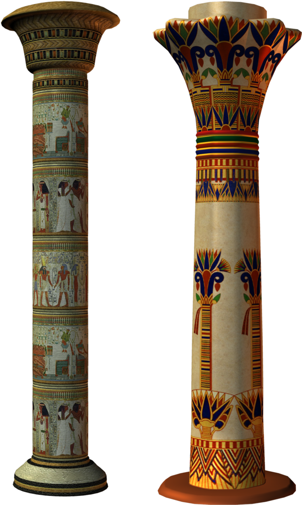 Egypt - Egyptian Columns - Transparent Background Pillar Png (650x1000), Png Download