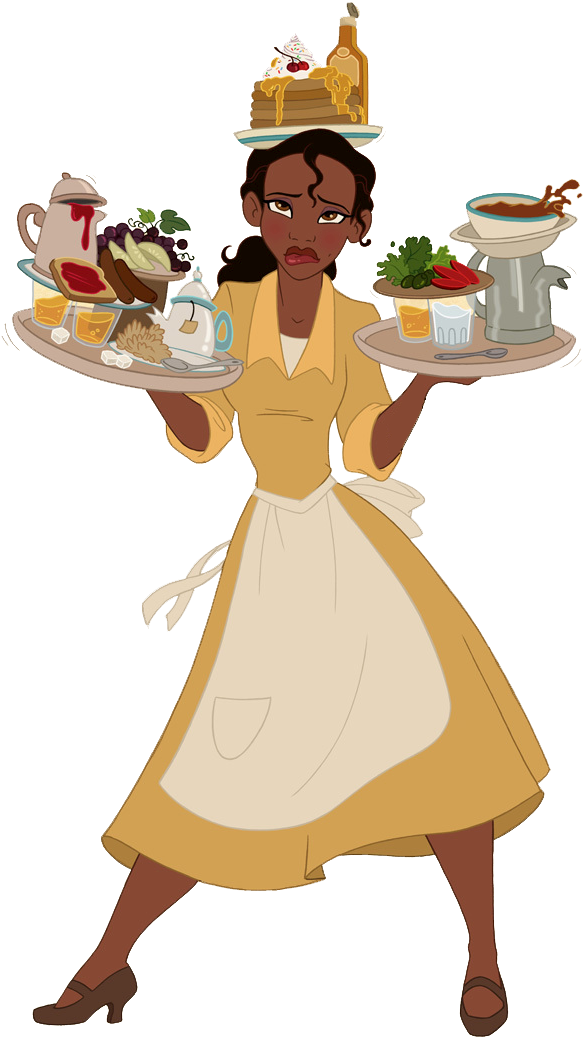 Waitresstiana - Princess Tiana As Waitress (600x1066), Png Download