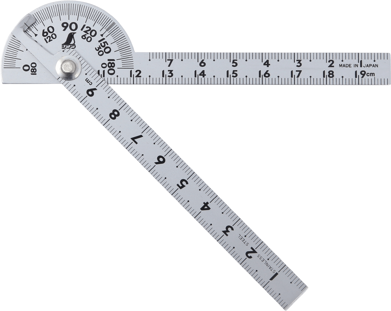 Shinwa Mini Protractor - Straight Edge Alat Ukur (2000x2000), Png Download
