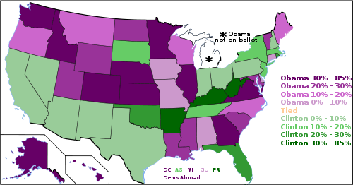 Obama Won The Popular Vote In The Darkest Purple States - Many States Did Hillary Clinton Win (500x262), Png Download