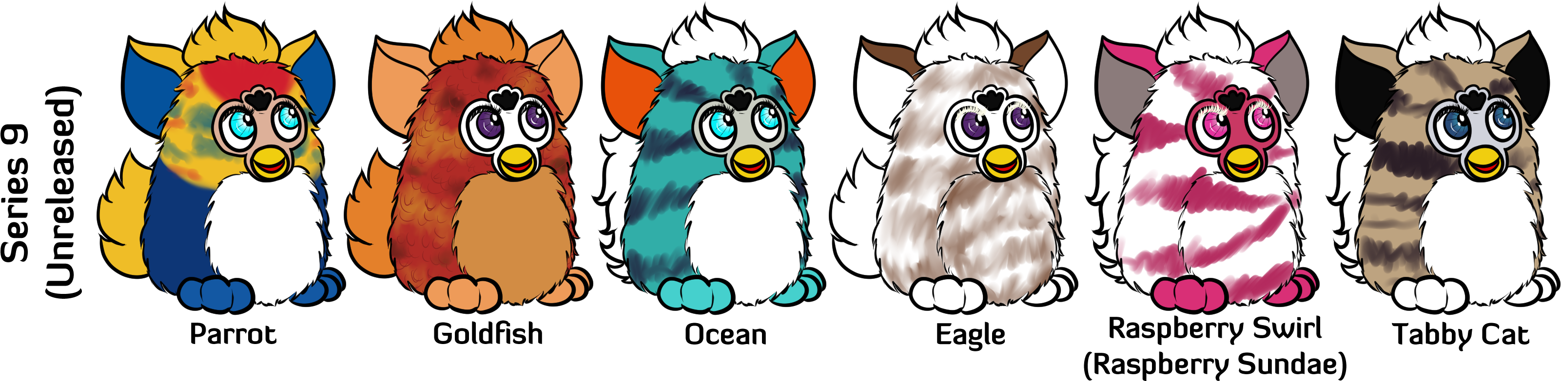 Non-special Edition Adults - Furby Prototypes (3300x800), Png Download