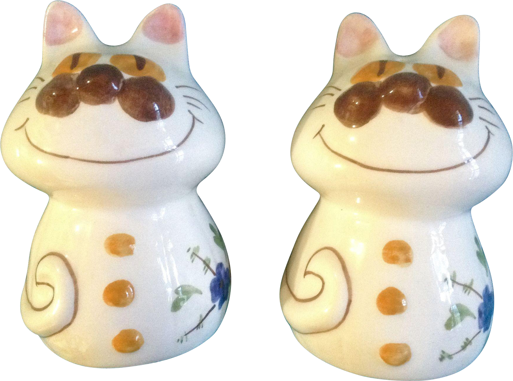 Salt Pepper Shakers Cats With Smiling Cheshire Faces - Salt And Pepper Shakers (1747x1747), Png Download