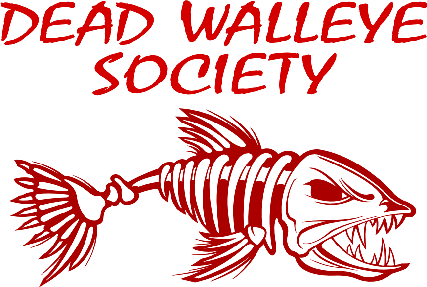 Black Sticker, Red Dead Walleye Society Sticker - Vinyl Stickers Decals Fish Skeleton Bones Nervy R Garage (961x616), Png Download