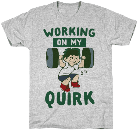 Working On My Quirk - Izuku Midoriya T Shirt (484x484), Png Download