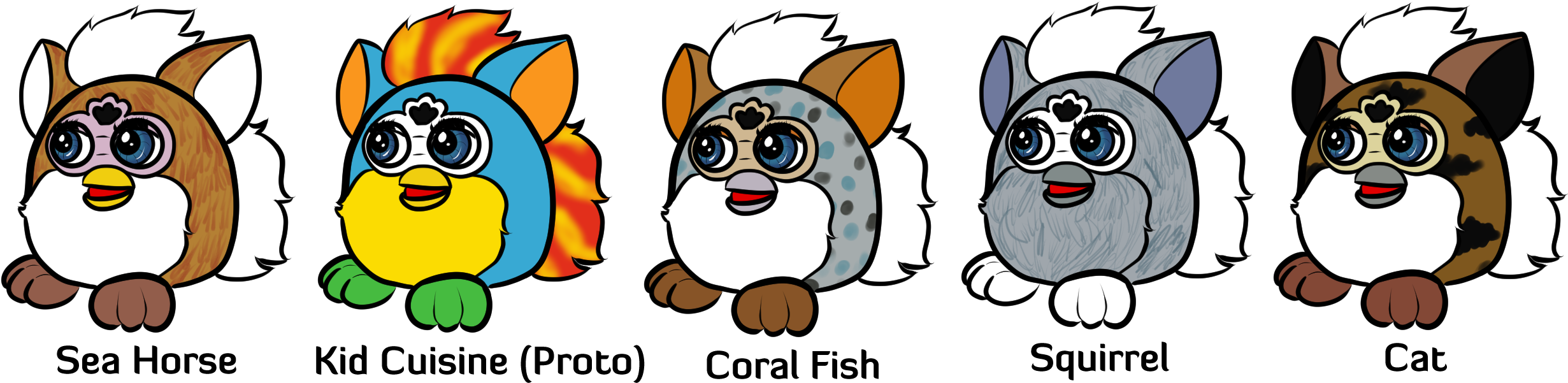 Unreleased Prototype Furby Buddies - Furby Baby Prototype (2481x625), Png Download