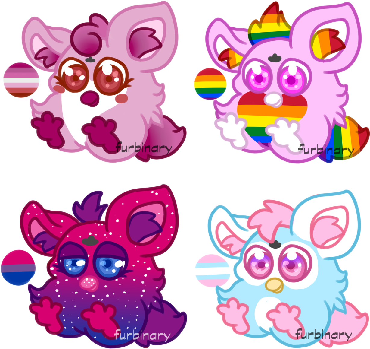 Its Coming Out Day So I Did Some Furby Pride Adopts (500x500), Png Download