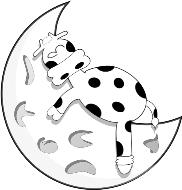 Sleeping Beauty Clipart Asleep - Cow On The Moon (648x700), Png Download