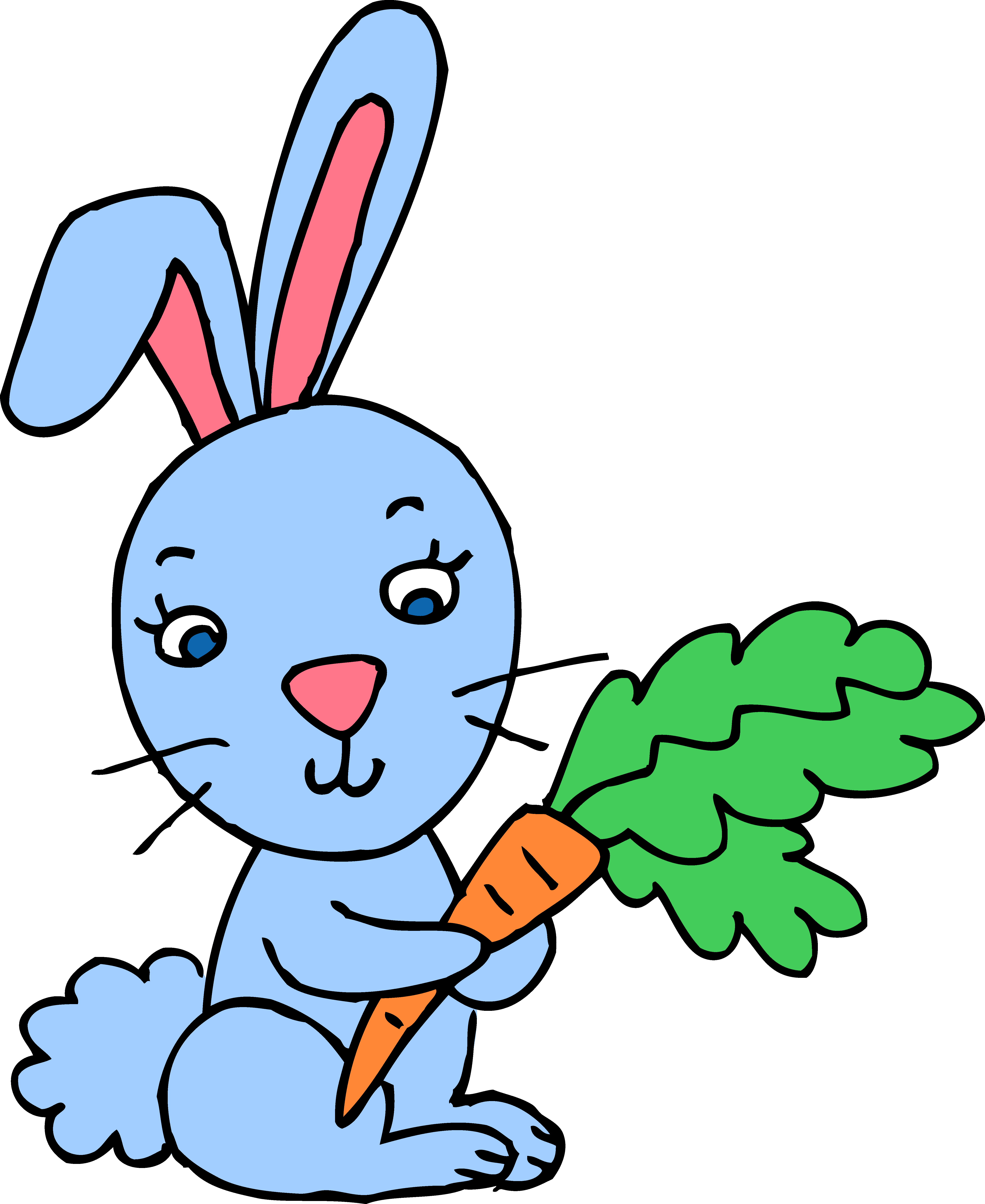 Carrot Clipart Blue - Rabbit Clipart (5280x6457), Png Download