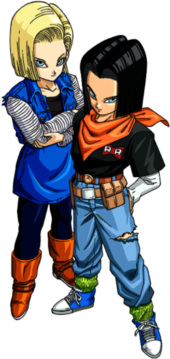 Greater Gods - Androide 17 Y 18 Render (350x580), Png Download