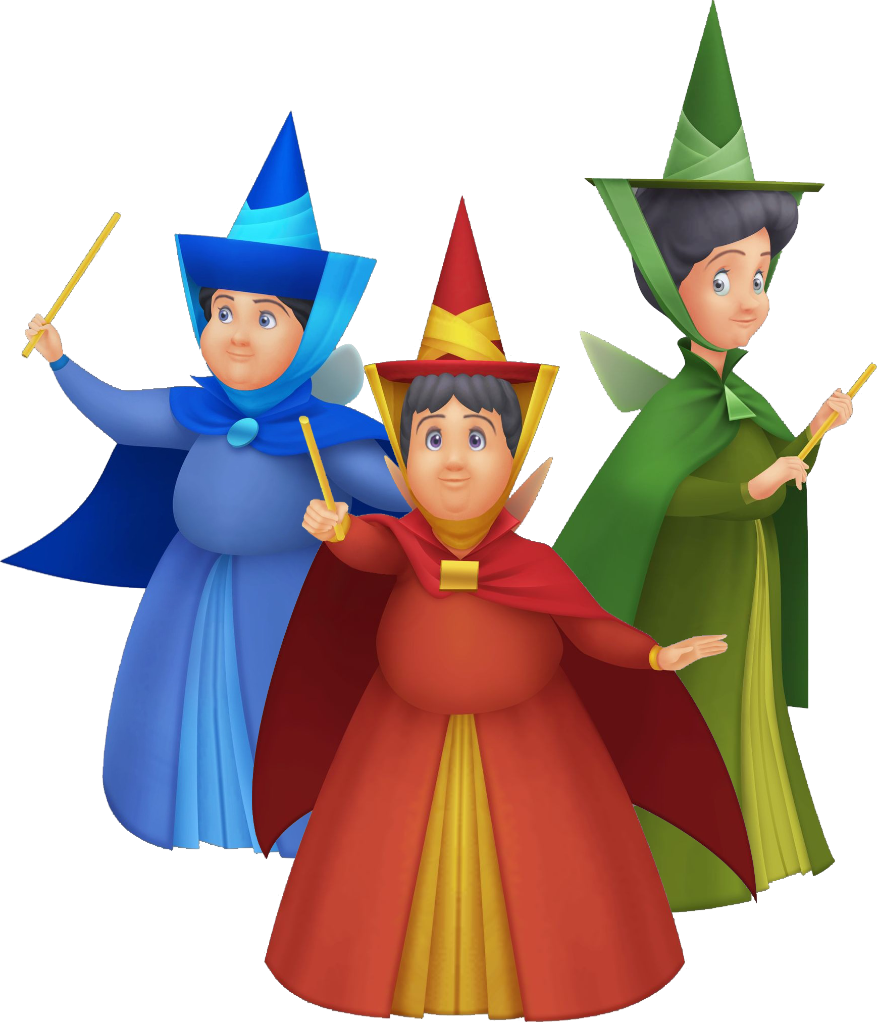 Sleeping Beauty Png Image - Flora Fauna And Merryweather (1737x2024), Png Download