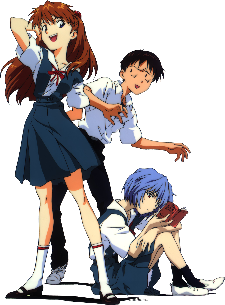 Shinji Asuka Rei - Rei Ayanami X Shinji Ikari (950x1285), Png Download