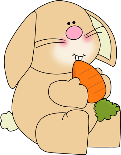 Png Image - Rabbit Eating A Carrot Clip Art (392x500), Png Download