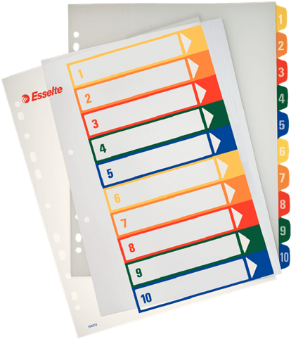 Esselte Pc Printable Index, Pp, A4 Extra Wide - Leitz Register (440x508), Png Download