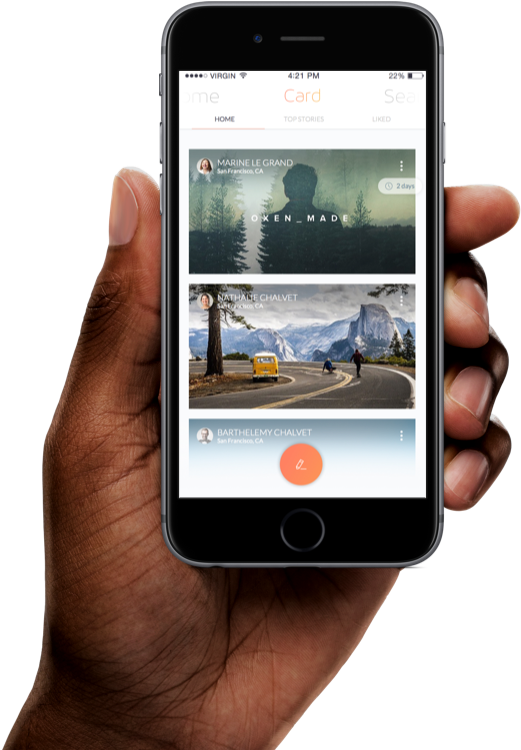 Iphone In Hand - Polling Result Ui Mobile (607x749), Png Download