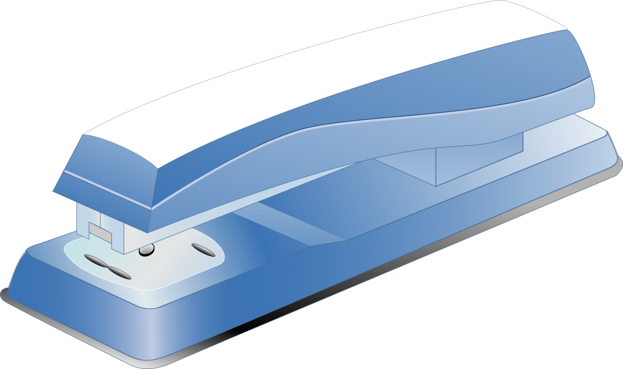 Stapler Paper Pin Stationery - Blue Stapler Clipart (1266x750), Png Download