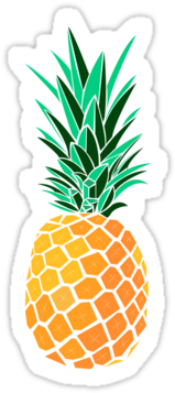 "pineapple" Stickers By Metroymedio - Pineapple Sticker (375x360), Png Download