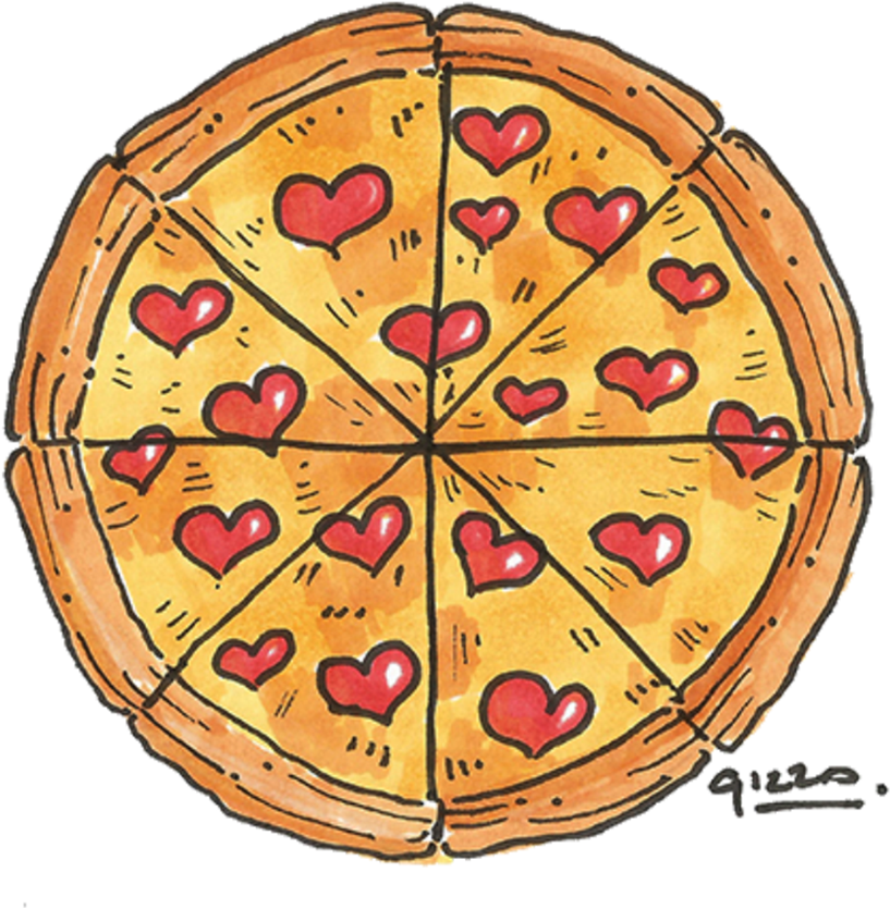 Illustration For Valentine's On Behance - Arte Tal Pai Tal Filho Pizza Png (1200x1200), Png Download