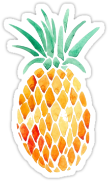 Watercolor Pineapple Png (375x360), Png Download