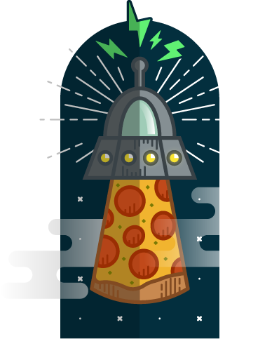 "aliens Don't Want Humans But Pizza Pepperoni" - Christmas Tree (398x483), Png Download