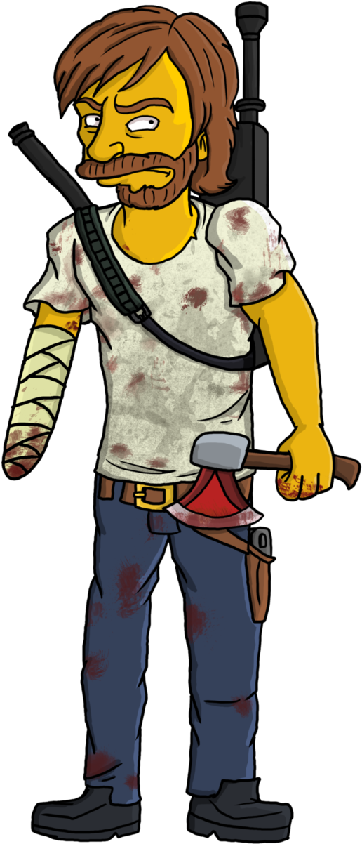 Rick Grimes Simpson Style By Thewalkerprieton On Deviantart - Walking Dead Comic Transparent (645x1239), Png Download