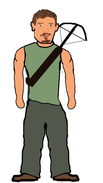Daryl Dixon Cell - Cartoon (400x640), Png Download