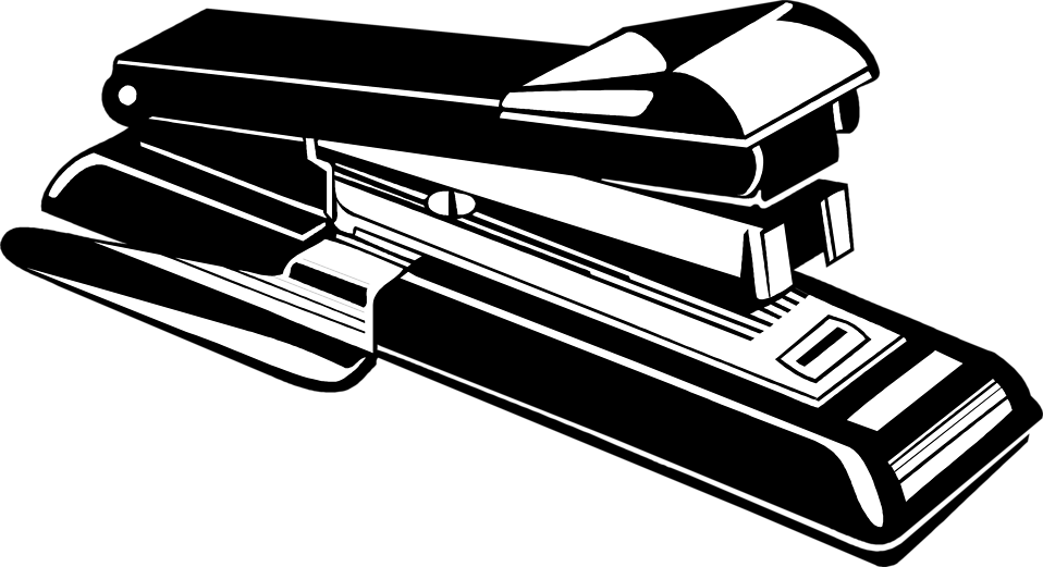Graphic Royalty Free Free Stock Photo Illustration - Black And White Stapler (958x521), Png Download