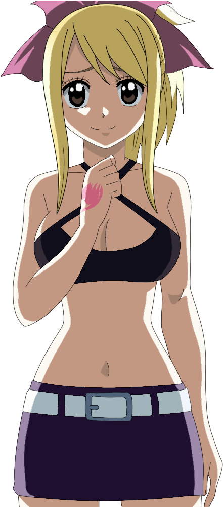 Lucy Heartfilia Outfit Black Top Purple Skirt - Lucy Heartfilia Render Hd (622x1000), Png Download