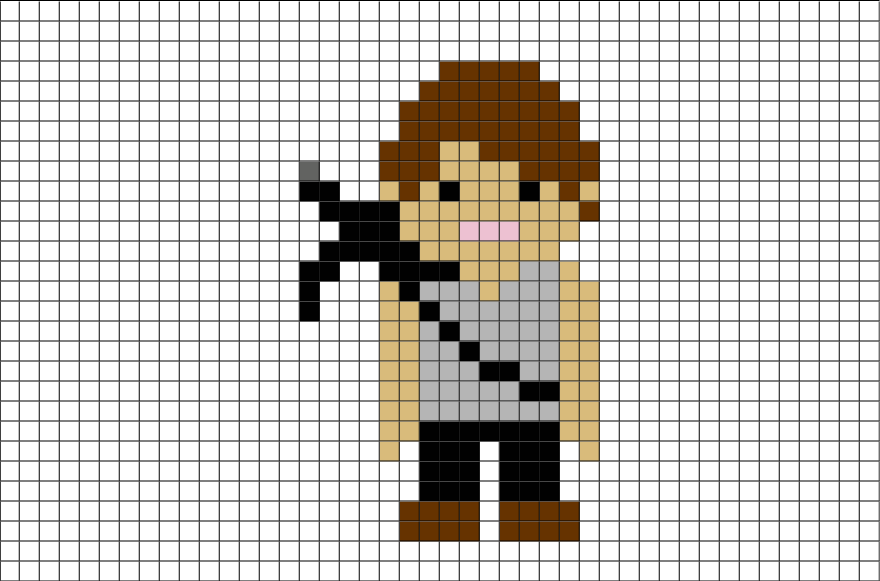 Twd Daryl Pixel Art (880x581), Png Download