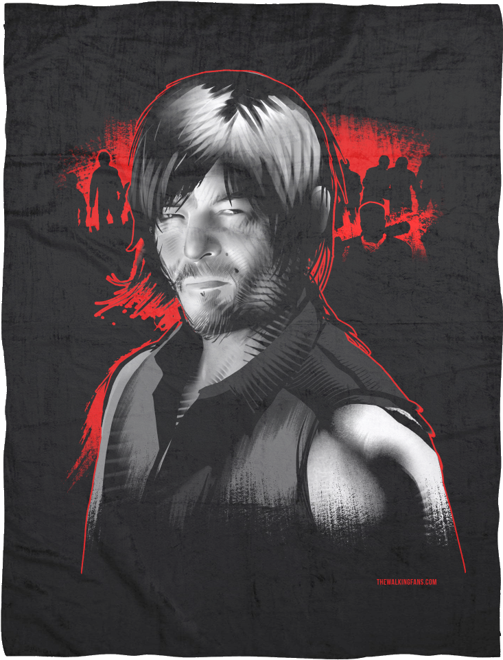 Daryl Dixon Premium Fleece Blankets - Peach (1024x1024), Png Download