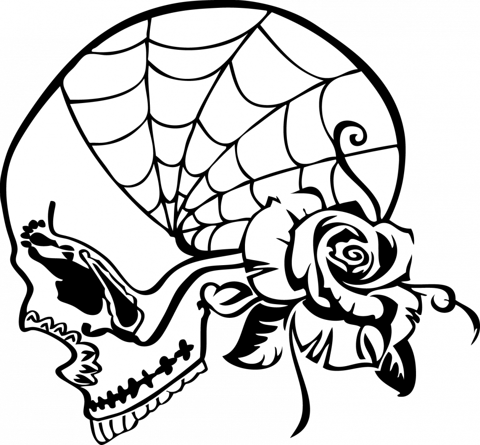 Svg Black And White Library Gothic Coloring Pages Easy - Goth Colouring Pages (974x903), Png Download